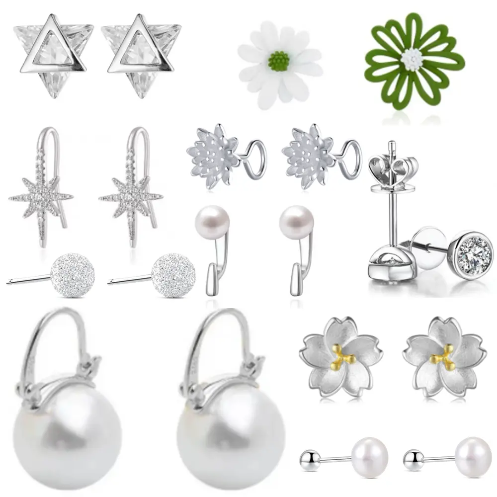 New Fine Jewelry Trend Mode Sterling Silber Ohrringe Designer benutzer definierte Zirkonia baumeln Reifen Stein Diamant Ohrringe