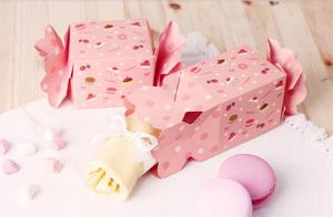 Özel yapılmış logo ayrışabilir kurabiye kutusu pembe şeker şekilli beyaz karton Nougat bisküvi kutusu çocuk günü için - Product Image 4