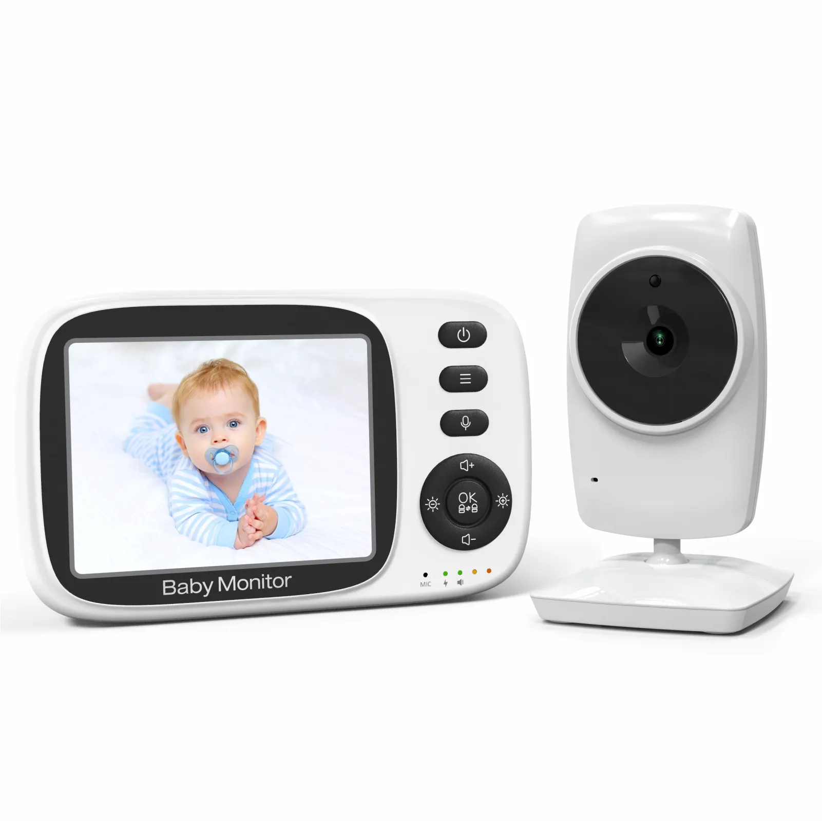 Nueva CÁMARA DE Monitor de bebé 3,2 pulgadas visión nocturna infrarroja temporizador de alimentación temperatura 1200mAh batería sin WiFi monitor de bebé