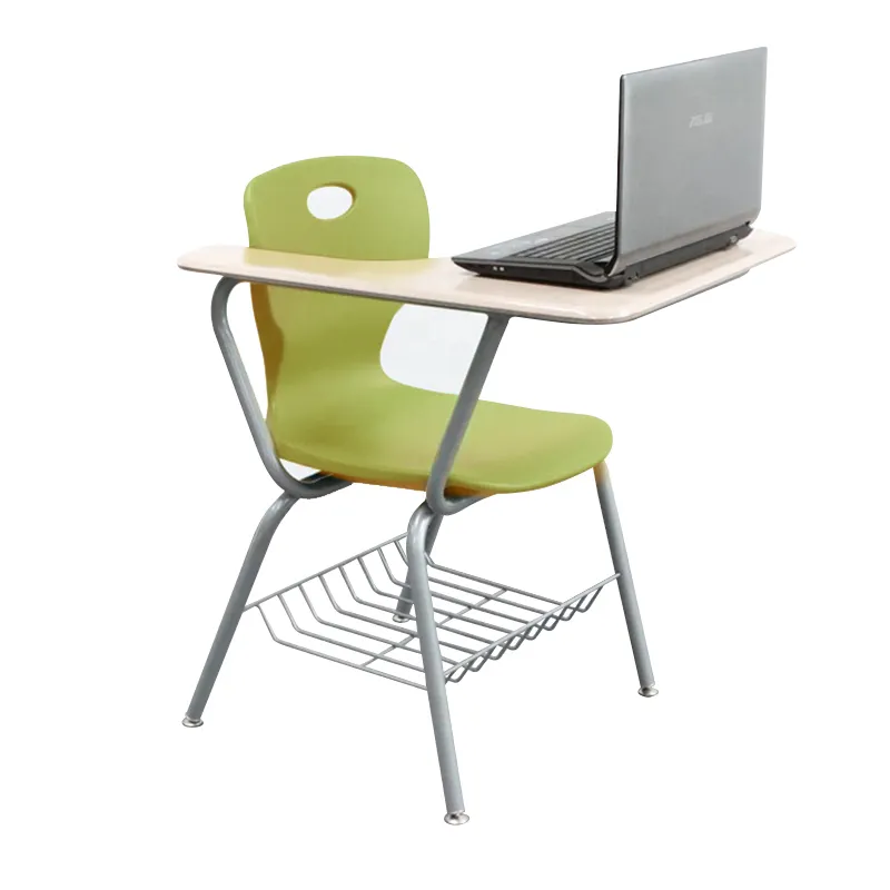 Meubles scolaires ergonomique de haute qualité, chaises de salle de classe pour écrire un espace d'écriture avec bras de tablette