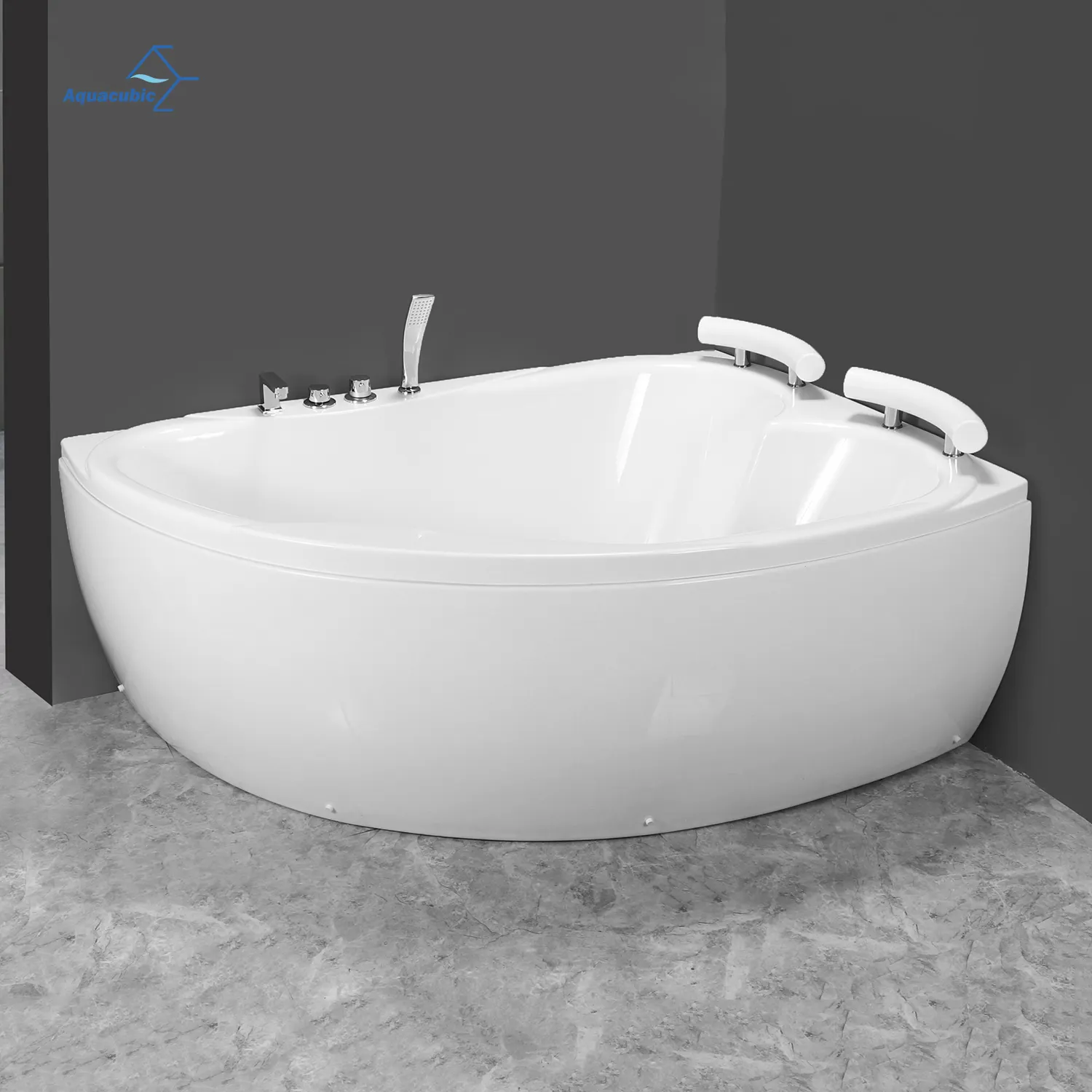 Bathroom White Acrylic Bubble Soaking Rectangular Bath Tub Spa Massage Bathtub Whirlpools