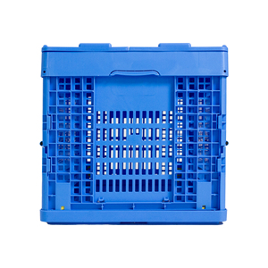 Cesta de rotación plegable de plástico azul Caja plegable de malla reciclable para transporte y almacenamiento con caja de ruedas - Product Image 5