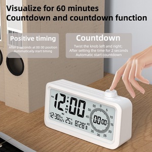 Neuer moderner leuchtender digitaler LCD-Wecker Dual Time Display Timer Watch Batterie betriebene Tischuhren für Kinder - Product Image 5