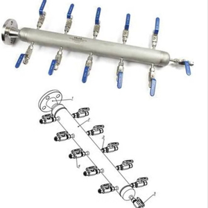 Stainless Steel 3/4'' <strong>1</strong>'' Female NPT BSP RF Flange 4/6/<strong>8</strong>/10 Outlet Ports Gas Distribution Manifolds Distributors air <strong>Headers</strong> - Product Image 1