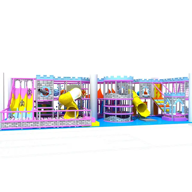 Roze Kinderen Kinderen Commercieel Amusementsplatform Product Spelen Spel Pretparken Apparatuur Indoor Soft Play Speeltuin