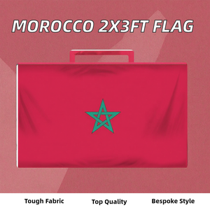 Chất lượng cao 2x3ft Morocco quốc gia biểu ngữ quốc gia với grommets giá tốt nhất cho giáo dục bảo hiểm ô tô-Tùy chỉnh - Product Image 3