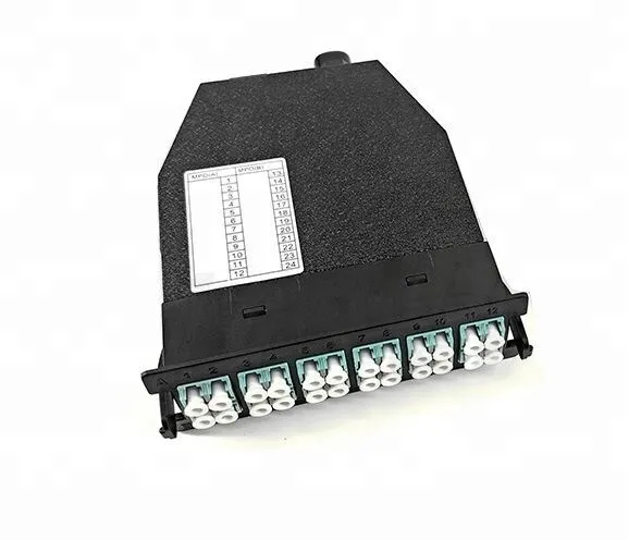 Módulo de cassete de fibra óptica om3 om4 12 24 core mtp mpo para painel de remendo de fibra ótica