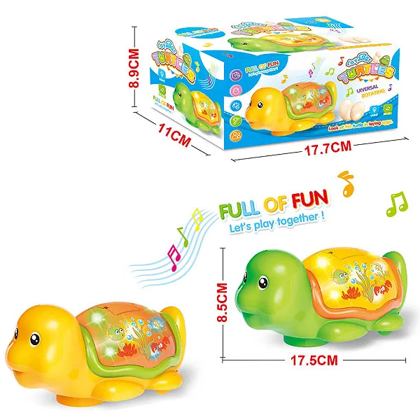 Jinming Jouets animaux à piles pour enfants avec musique et jouets de tortue pondeuse électriques légers à vendre