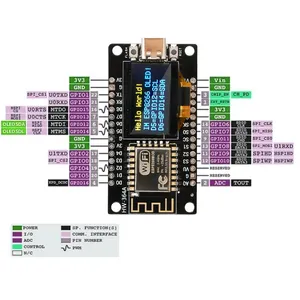 Scheda di sviluppo Node-MCU ESP8266 con Display OLED da 0.96 pollici modulo Driver CH340 per programmazione IDE/Micro-python