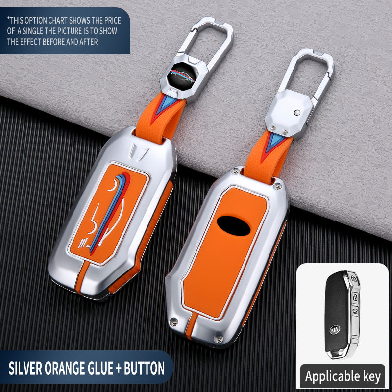 COLLE ARGENT ORANGE + BOUTON