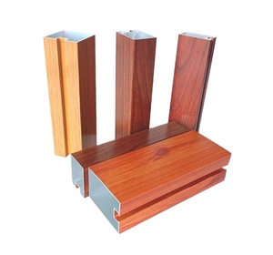 Rejilla de aluminio de metal de celda abierta moderna Tipo de techo de grano de madera negro Rejilla de aluminio Tejas de techo suspendido - Product Image 3