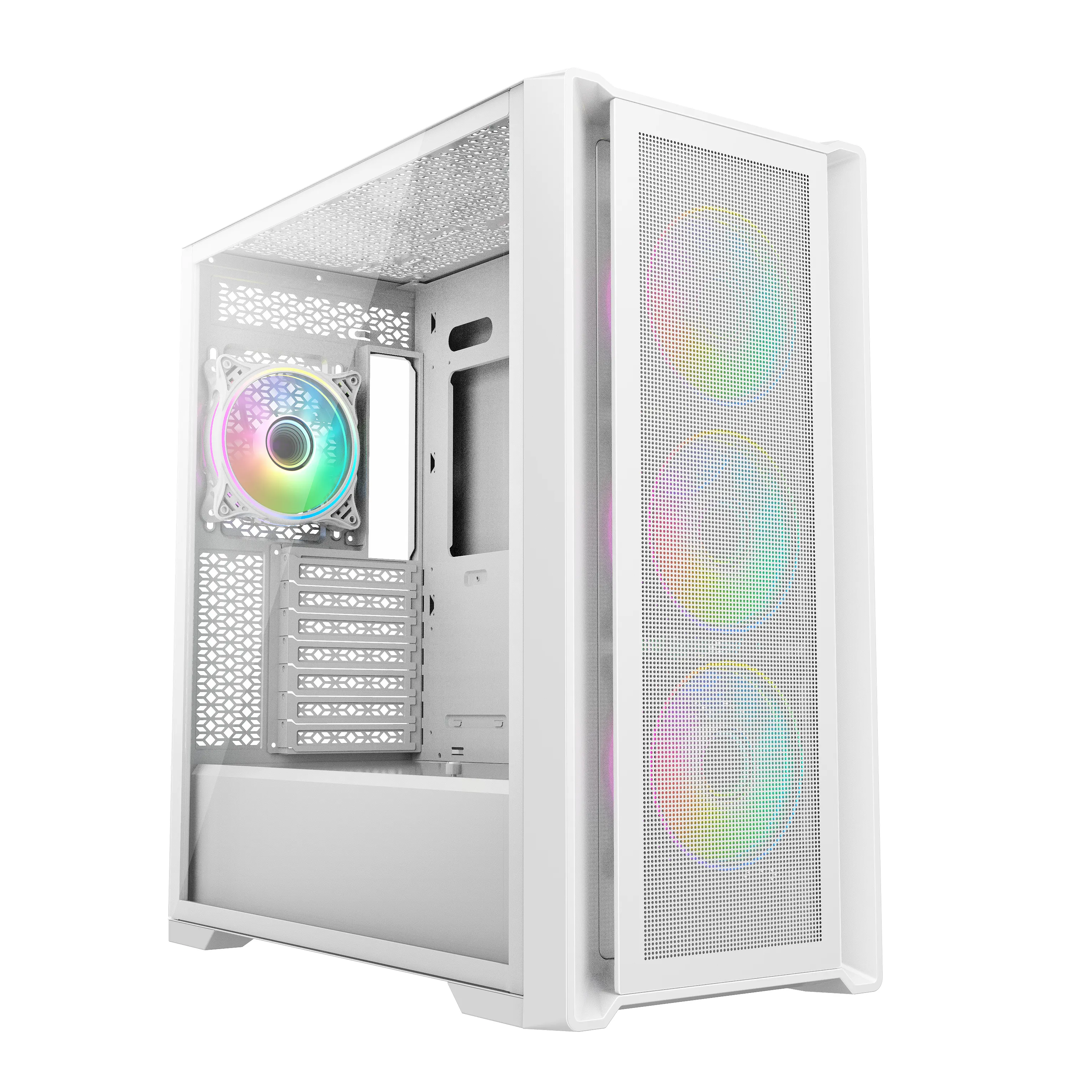 2024 nueva tendencia caja de la computadora PWM ARGB ventilador 360mm RAD soporte PC gabinete 0,6mm Spcc marco medio Torre blanco EATX ATX Oficina PC caso