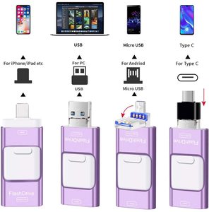3 In 1 USB แฟลชไดรฟ์สำหรับโทรศัพท์ Pendrive 128กิกะไบต์3.0 OTG Ios Android คอมพิวเตอร์ - Product Image 2