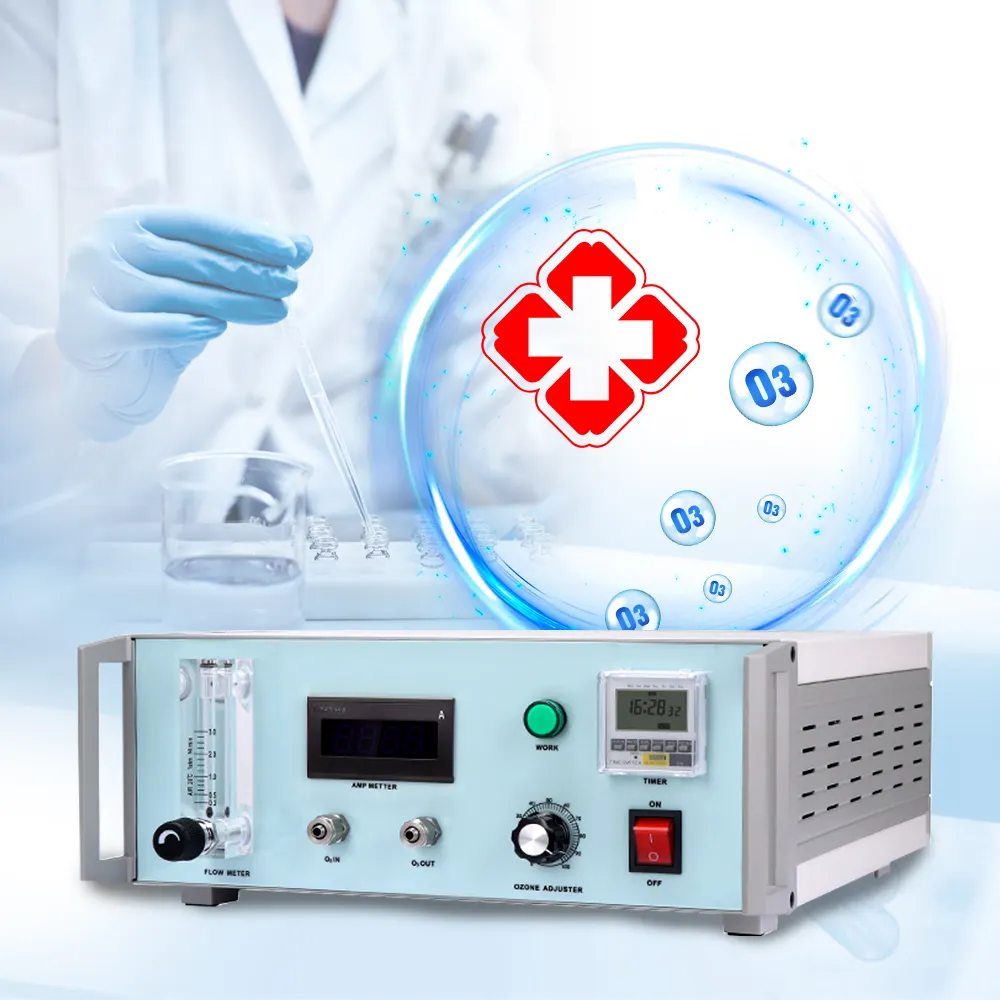 Generador de ozono médico de alimentación de oxígeno puro generador de ozono portátil para tratamiento de sangre y aguas residuales