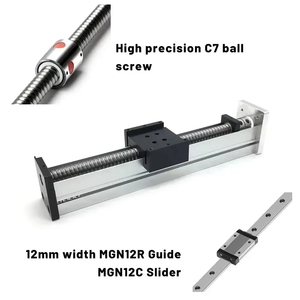 Mini Módulo de tornillo de bola lineal completamente cerrado CNC Mesa deslizante cubierta de polvo etapa de guía lineal 70mm de ancho SFU1204/SFU1605/SFU1610 - Product Image 4
