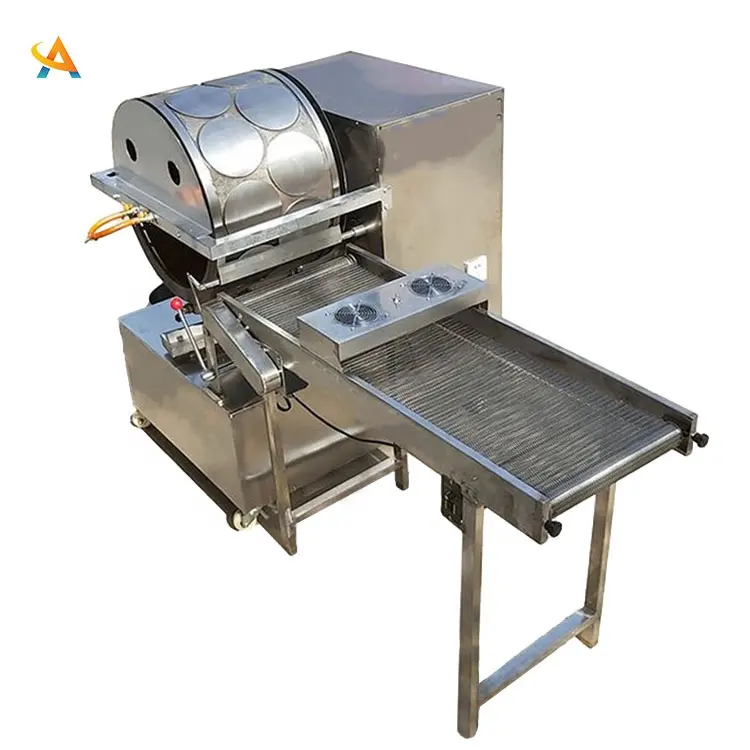 Máquina de produção de equipamentos para folha de pastelaria samosa, automática de aquecimento a gás, máquina para venda