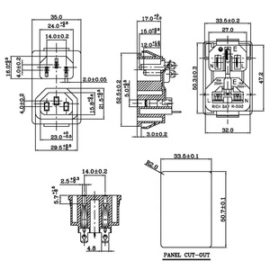 15A 250VAC IEC 60320 C13 C14组合插座2合1电源插座 - Product Image 2