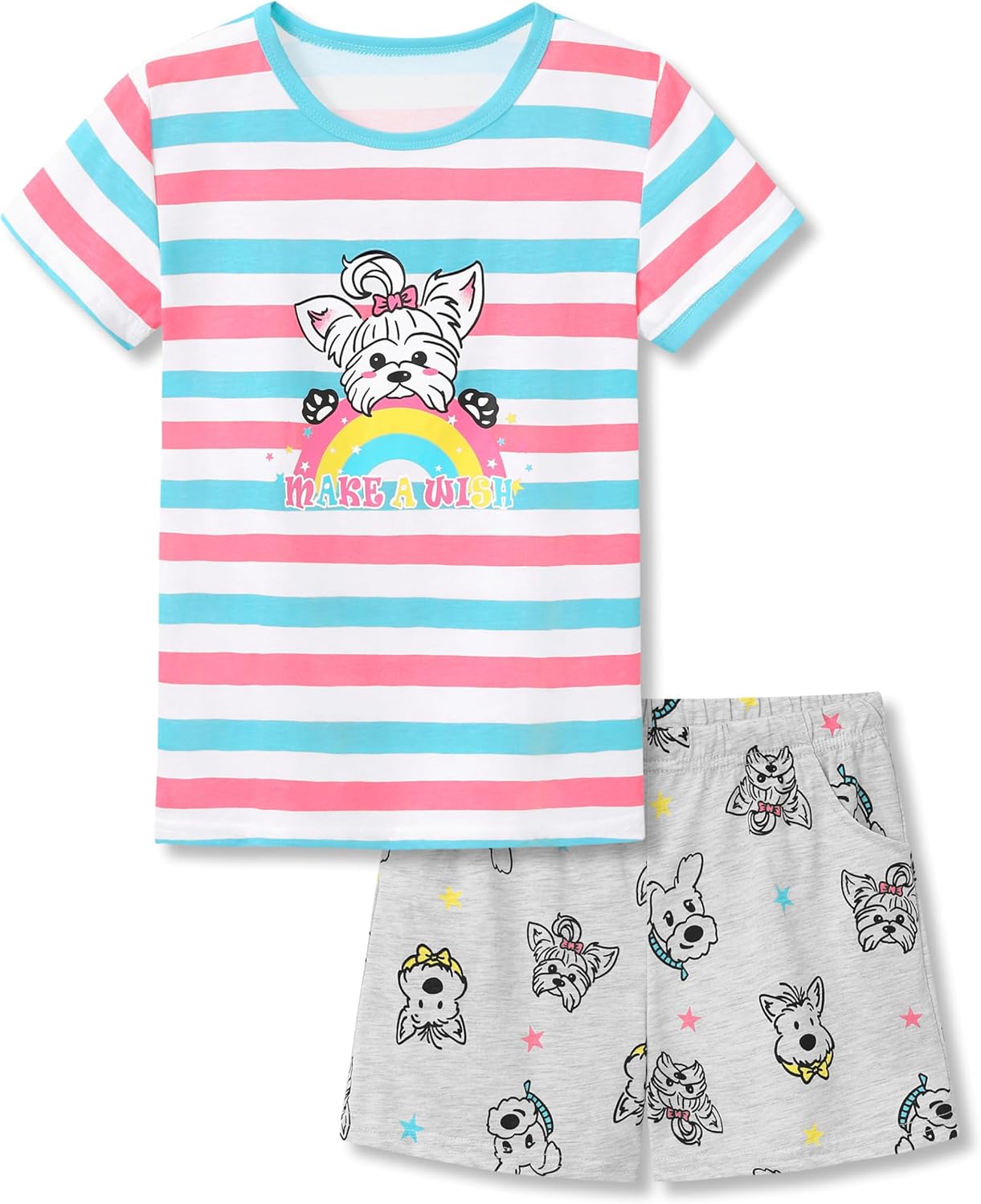 Pink Green Striped & Rainbow Dog