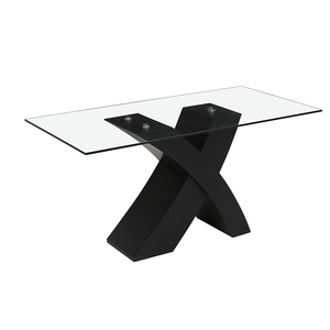 X底座玻璃桌面餐桌椅套装，价格有竞争力 - Product Image 2
