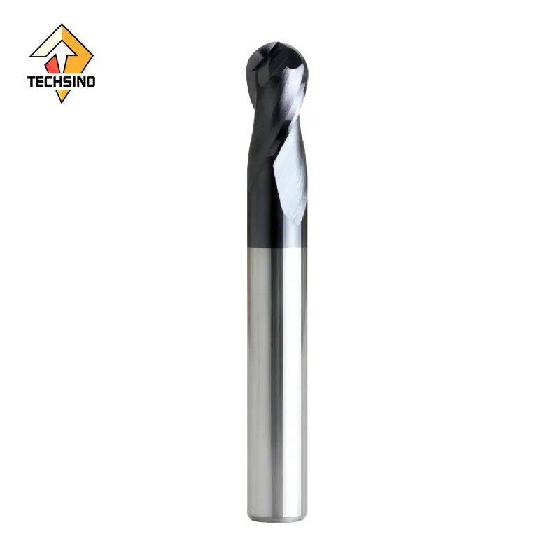 2-Flute Ball End Milling Cutter presisi Micro Milling Tools dengan cad cam dental milling tools Stainless Steel End Mill