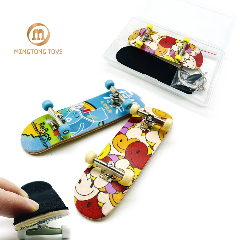 Kit de teclas para skate de mão em madeira, kit completo de teclas para chaveiro e brinquedos, mini skate de dedo feito sob medida e profissional, faça você mesmo