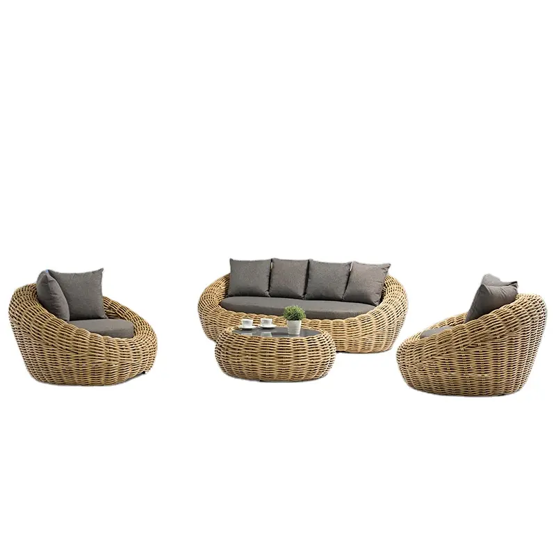 2021 Best Selling outdoor furniture wicker rattan sofa set garden furniture with Aluminum frame