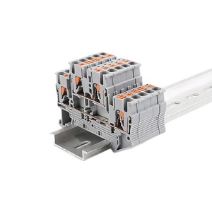 PTTB 2.5 Installation Screwless Pluggable Quick Wire Two <strong>Layer</strong> <strong>Double</strong> Level Feed Through Push-in <strong>Spring</strong> Din Rail <strong>Terminal</strong> <strong>Block</strong> - Product Image 1