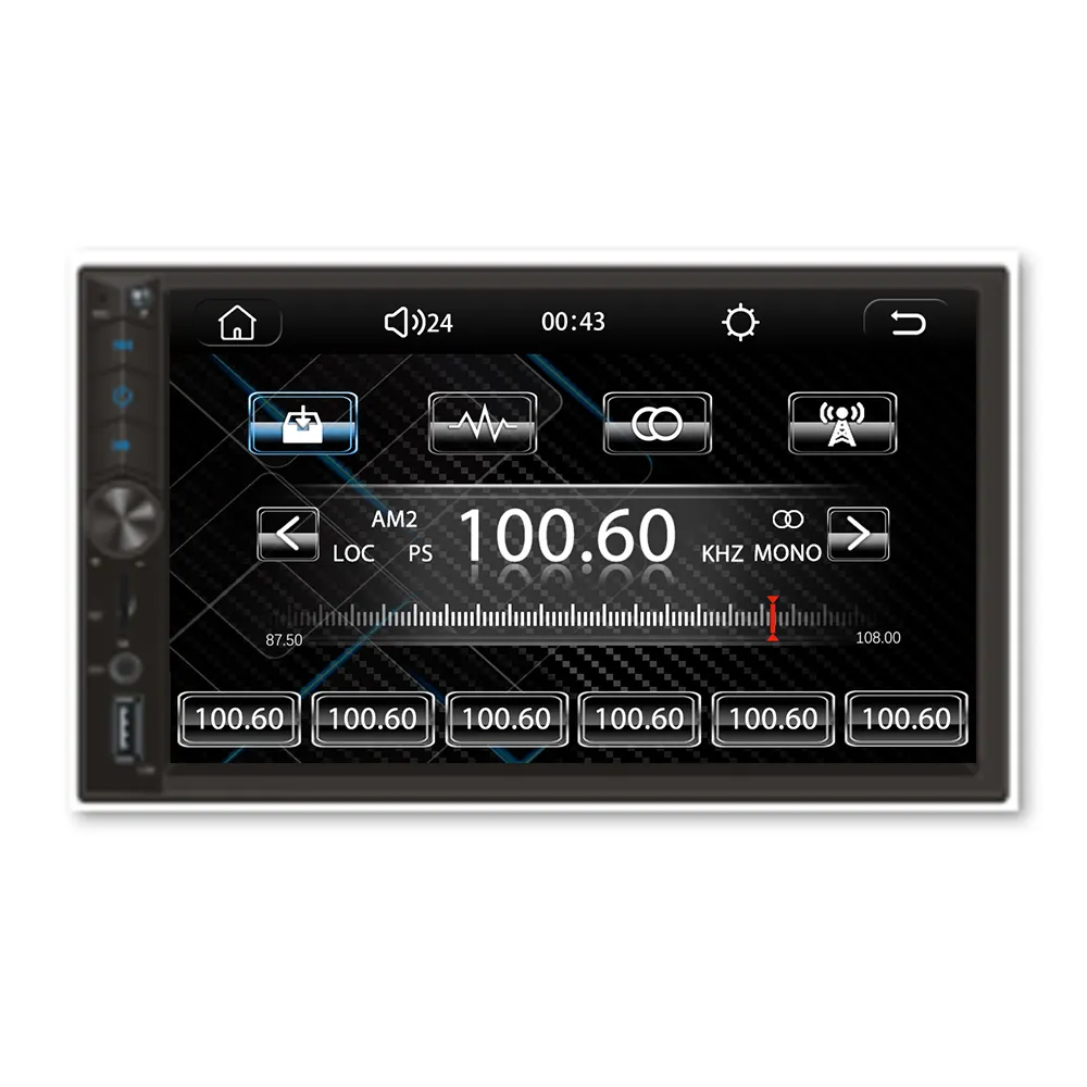 เครื่องเสียงรถยนต์2 DIN ใช้ได้กับ Apple CarPlay และ Android Auto หน้าจอสัมผัสความละเอียดสูง7นิ้ววิทยุในรถยนต์