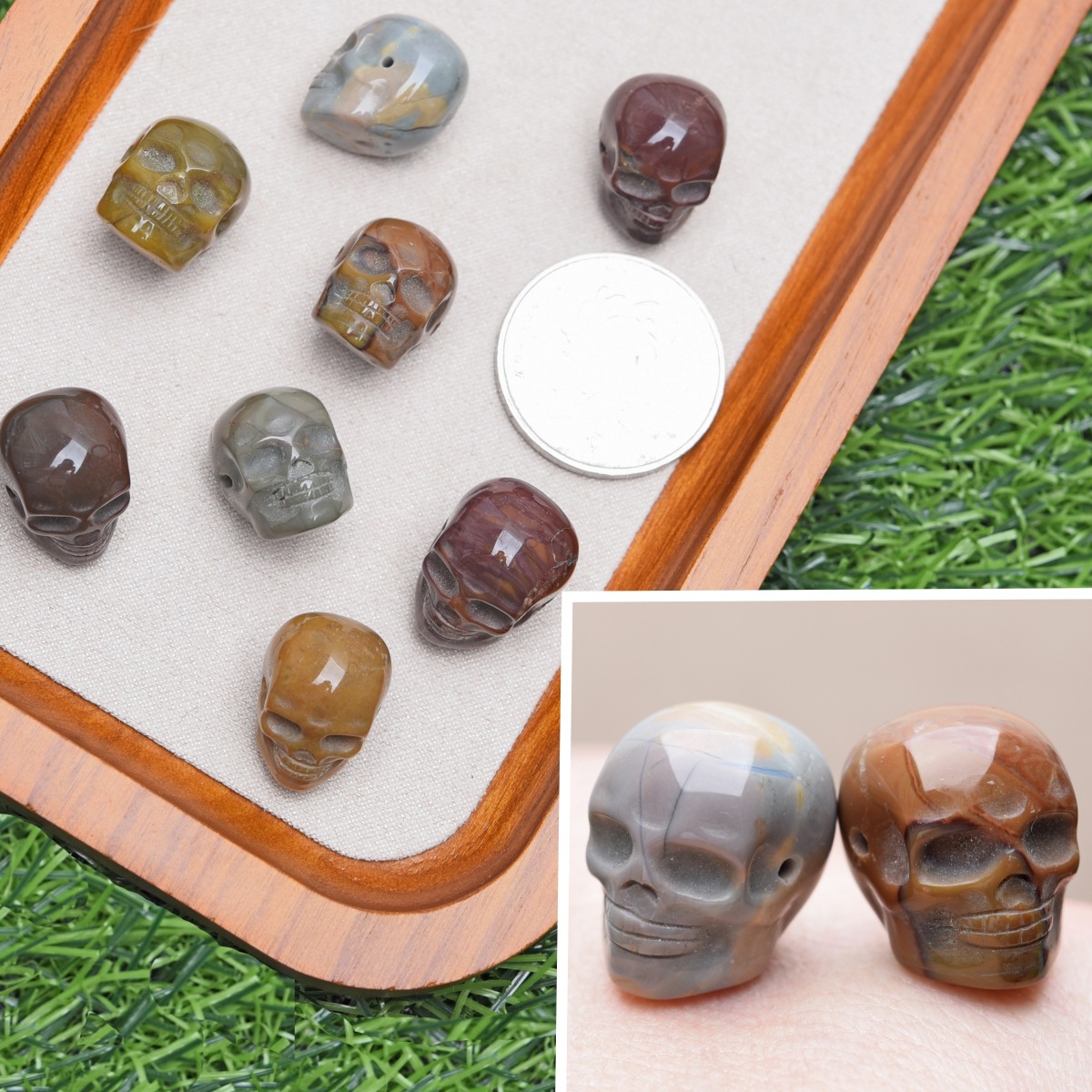 15 crânes d'agate