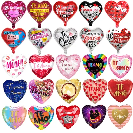 Ballon Mylar imprimé saint-valentin 18 pouces, Ballon espagnol Te amo-globos, I Love You, pour décoration de mariage, fournisseur