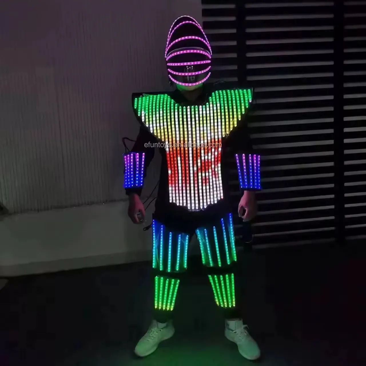 EFUN-Costume de robot LED à couleur changeante, vêtements de fête et de boîte de nuit, combinaison de robot avec lumière LED, Kryoman David, vêtements de danse