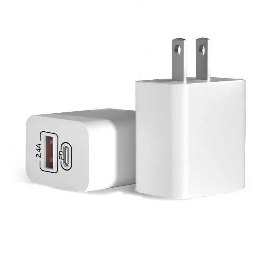 Ons Eu 2in1 12Watt 12W Type C Multi Charger Usb-C Pd Adapter Usb Wall Charger Voor apple Type C Adapter Voor Iphone Samsung Telefoon