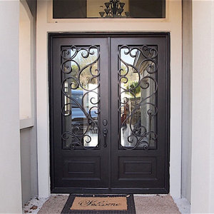 CBM Villa giriş kapısı dış kemer dekoratif çift ferforje giriş ön kapılar - Product Image 1