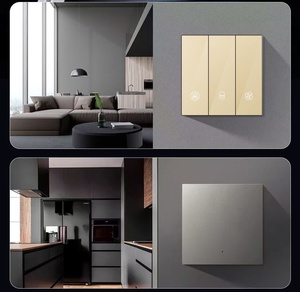 Ultra dünner 4-Wege-Wandschalter Großes Panel 86 Typ Universal 4 Gruppen Niederspannungs-Glassc halter und-steckdose mit Ethernet-Netzwerk - Product Image 2