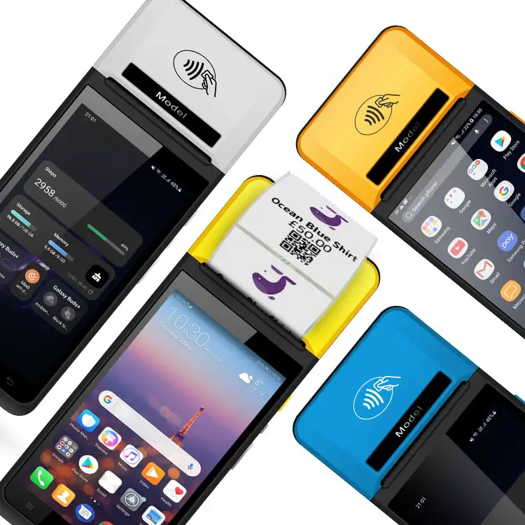 Noryox perangkat POS Android nirkabel, pembaca kartu Mifare nirkabel, perangkat Pos Android Terminal POS pembayaran cerdas NFC seluler murah