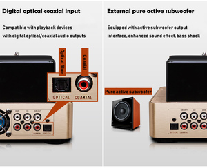 Vofull เครื่องขยายเสียงหลอดเสียง HiFi,เครื่องรับสัญญาณสเตอริโอรวมกับ BT Hybrid Amp สำหรับระบบโฮมเธียเตอร์2.0Ch - Product Image 6