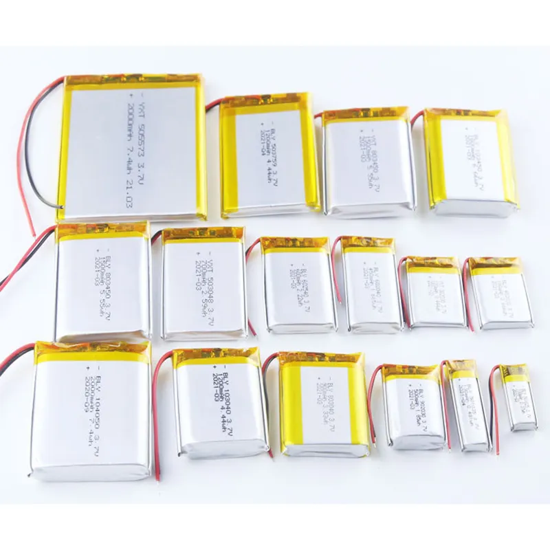 KC/UN38.3 CE certified 1265135 503035 3.7v Lipo Li Ion Battery Cells 600mah 10000mAh For Power supply smart watch Custom battery