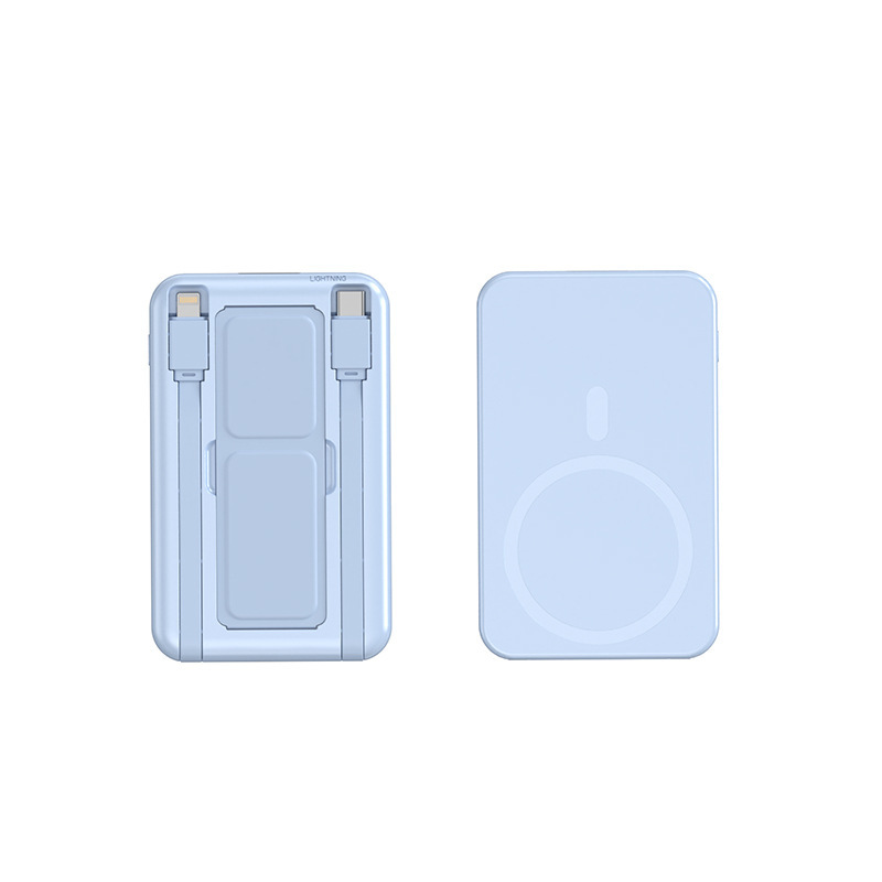 Blue-15w wireless charger + 225w built-in cable