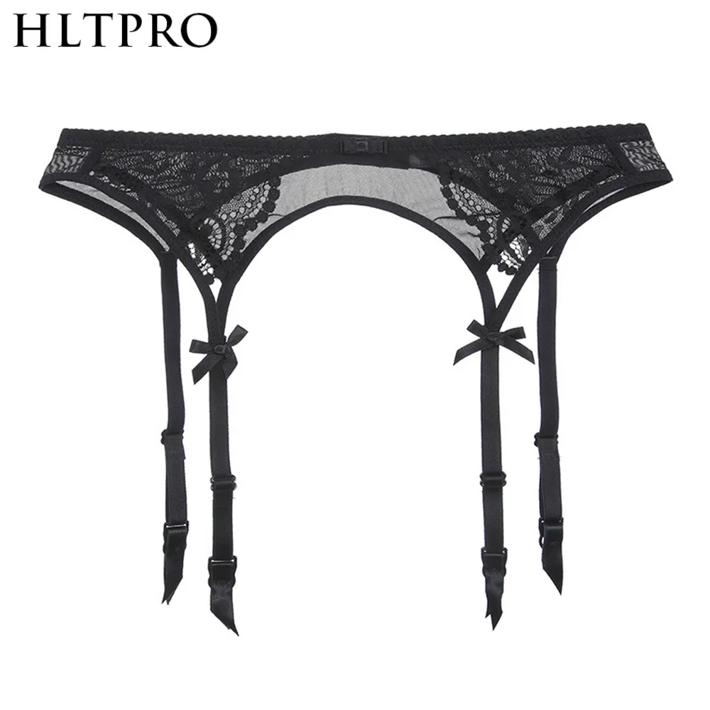 HLTPRO Lace Garter Belt Sexy Preto Meia Suspensórios para Mulheres Lingerie com 4 Vintage Clips para Meia