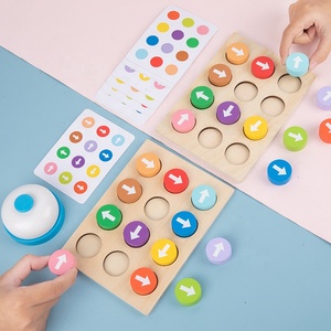 Kids Educational <strong>Challenge</strong> Double Sided Card Color Direction Cognition <strong>Matching</strong> Toy Wooden Puzzle Arrow Game - Product Image 2