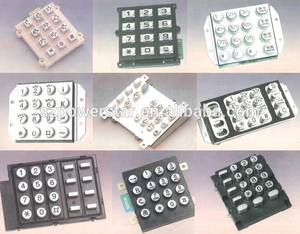 Impermeable 4x4 16 teclas teclado numérico de aleación de zinc de metal con botón de goma para control de acceso y control remoto - Product Image 6