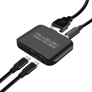 Adaptador US B.C a HDMI + US B.C 1x2 compatible con 4K6 0Hz/1080P60hz PD MST y carga de alta velocidad de 100W para monitor