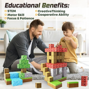 Montaje de bloques magnéticos Cubo magnético Bloques de construcción de partículas grandes magnéticas Juguetes para niños - Product Image 3
