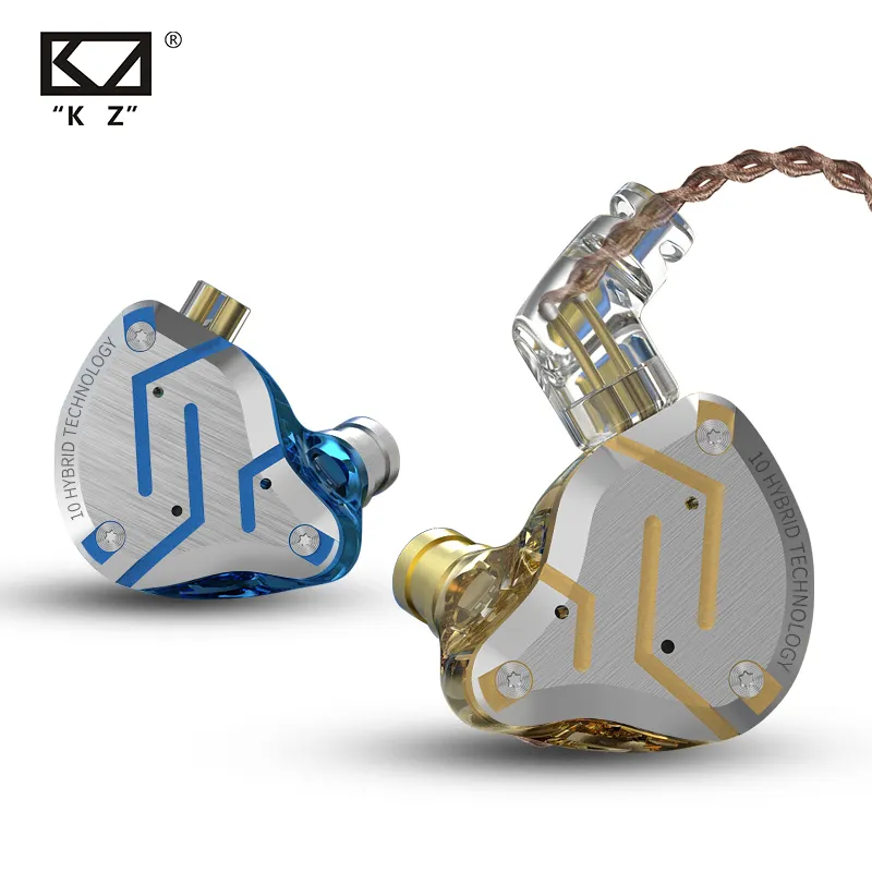 KZ ZS10 PRO 4BA + 1DD KZ หูฟังไฮบริด,หูฟังอินเอียร์ HIFI หูฟังมอนิเตอร์สำหรับ KZ AS10 ZS10 ZSN PRO