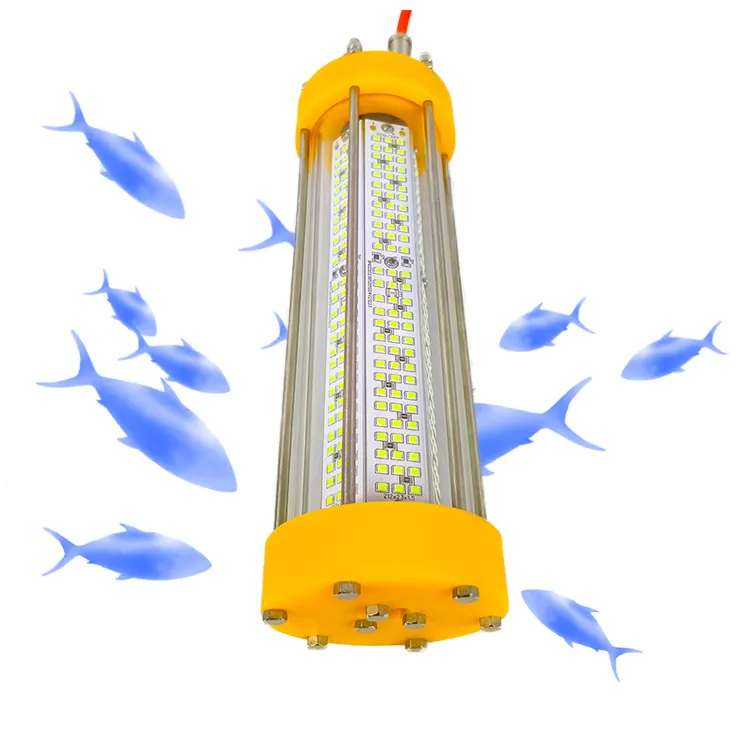 Somon tarım ve derin deniz balıkçılık için 24V 100W IP68 LED lamba yeşil beyaz sualtı balık yemleri aydınlatma balıkçılık ışıkları