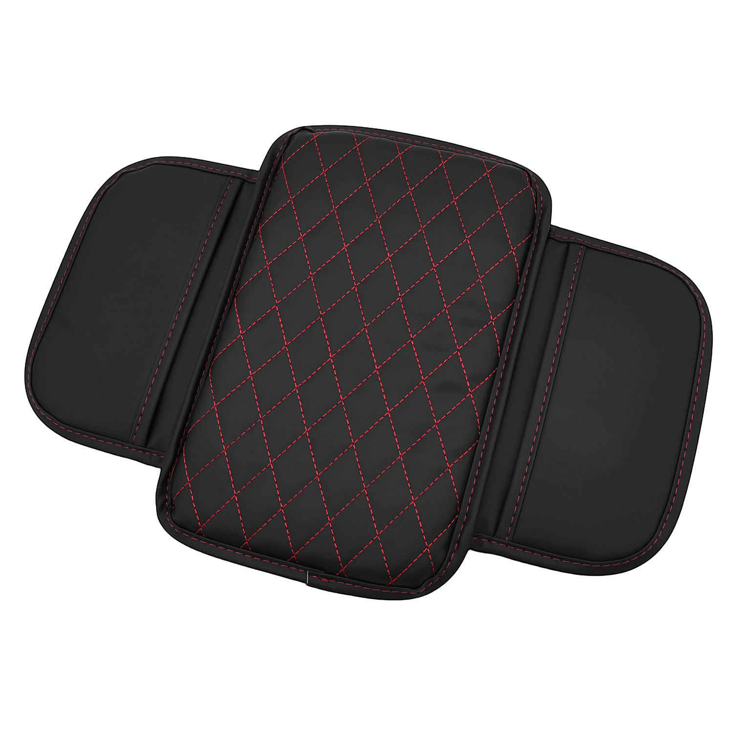 Diamond pattern-black with red thread