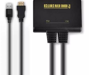Teclado compatible con HDMI Cable KVM dual Puerto USB Monitor 2 Interruptor conmutador para - Product Image 4