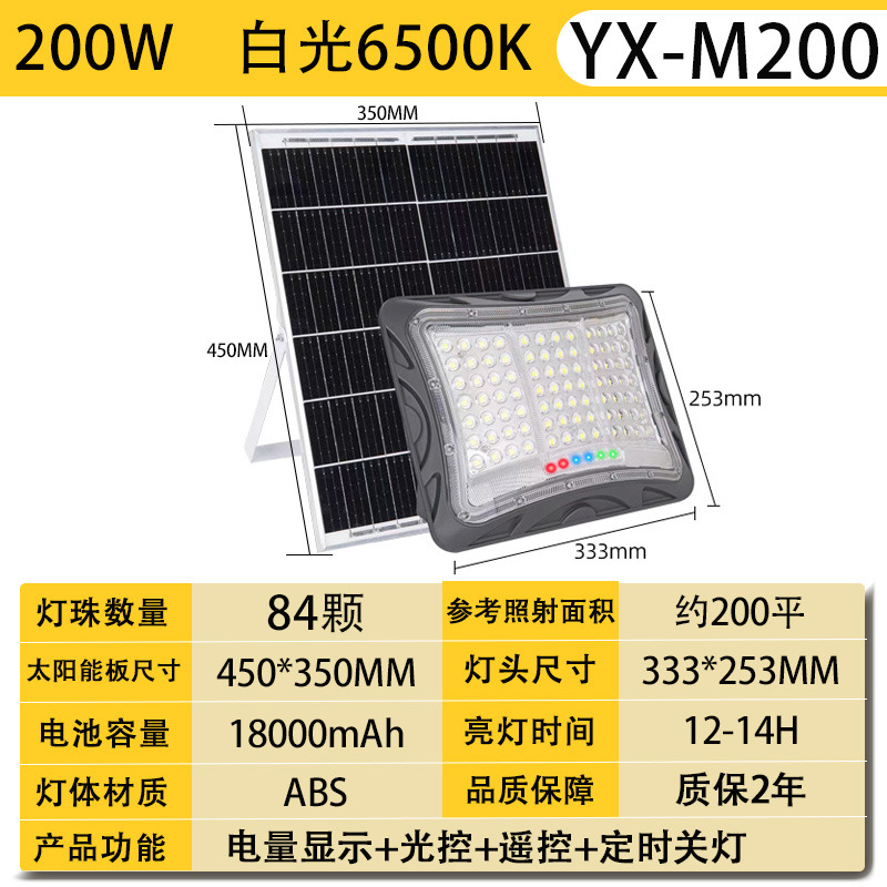 200W haute luminosité, 18000mAh, 84 LED