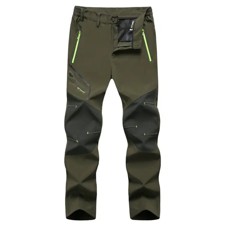 Pantaloni da trekking da uomo da arrampicata impermeabili all'aperto pantaloni da esterno pantaloni da costruzione softshell elasticizzati