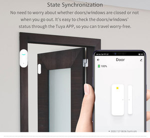 Tuya WiFi Smart Tür-und Fenster öffnungs sensor Magnetischer Bewegungs melder für die Sicherheit zu Hause mit App-Steuerung aus strap azier fähigem Kunststoff - Product Image 6